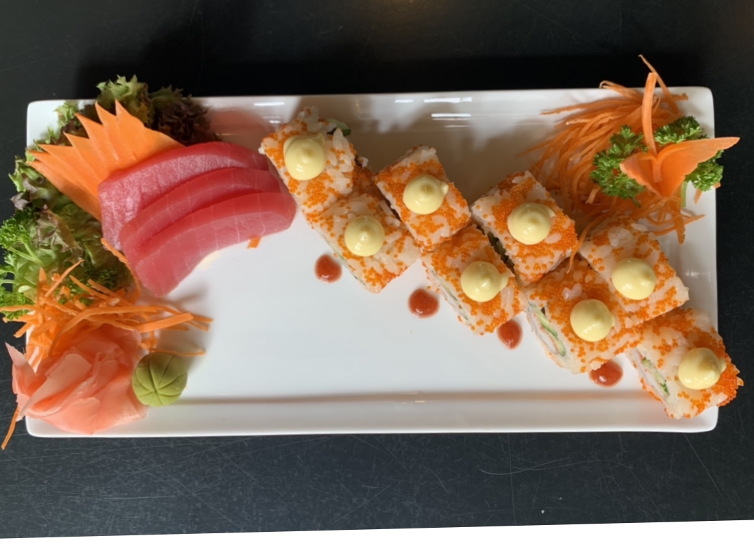 Maki Roll and Sashimi combo